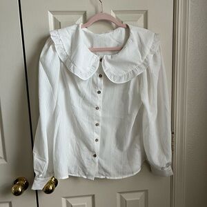 Wide collar dress shirt